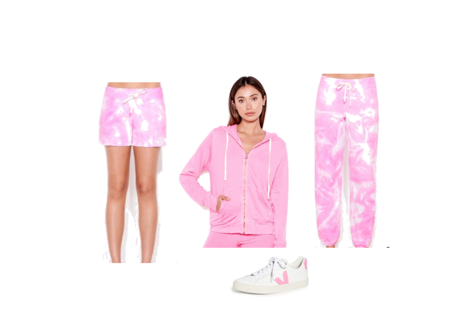 SHORTS, TOP, SWEATS, SNEAKS