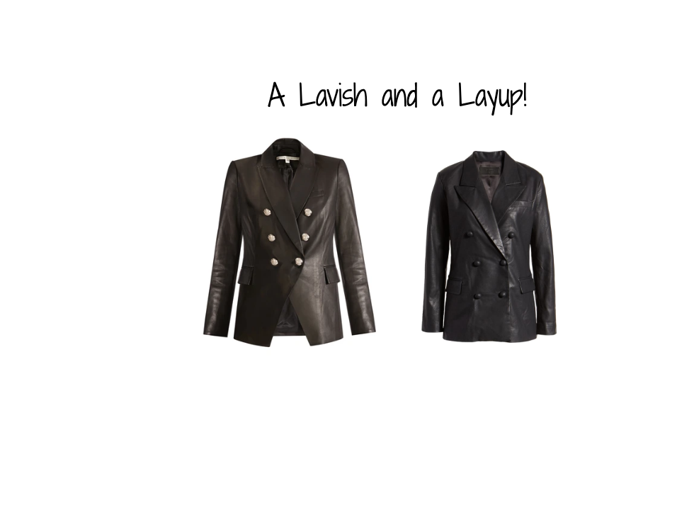 Veronica Beard Lavish HEREFaux Leather Blazer Lay-Up HERE